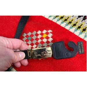 Vintage Deadstock Pierre Cardin Black Canvas Belt with Goldtone Buckle